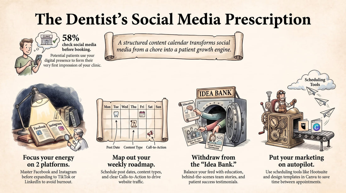 Social Media Content Calendar and Idea Bank for Dental Clinics The Smile Inc.