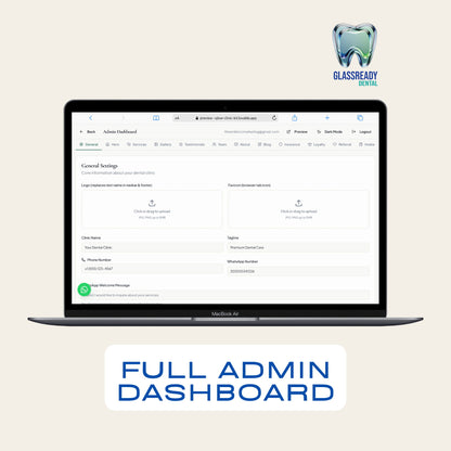 Dental Clinic Website Template | Admin Dashboard + WhatsApp Booking | React | No-Code Editable | Instant Download