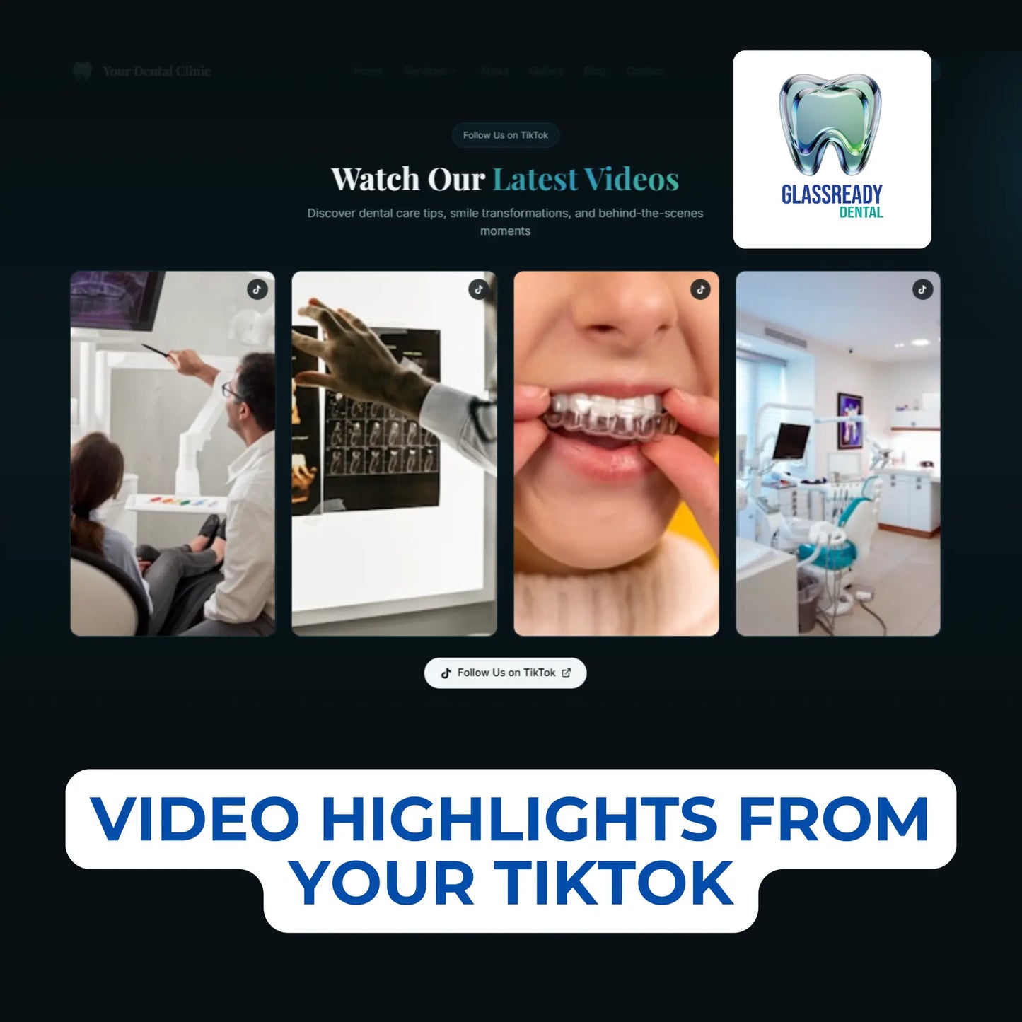 GlassReady- Dental Clinic Website Template: Glassmorphism UI, React-Based The Smile Inc.