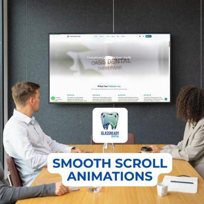 GlassReady- Dental Clinic Website Template: Glassmorphism UI, React-Based The Smile Inc.