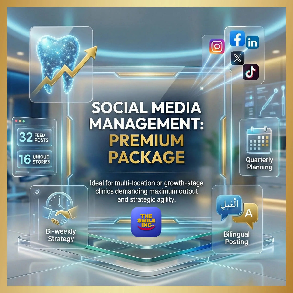 Social Media Management Premium package for dental clinics