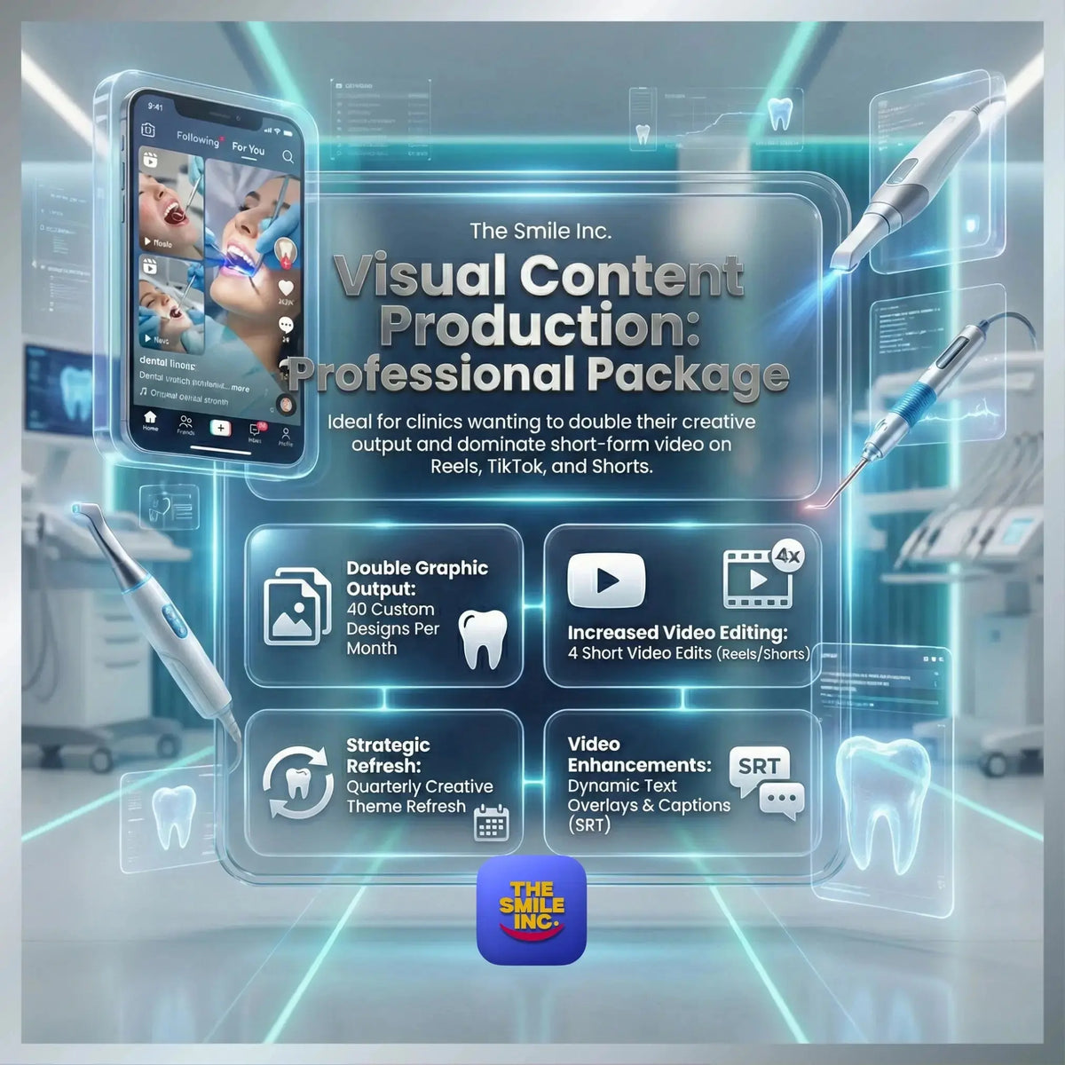 Visual Content Production Professional package for dental clinics