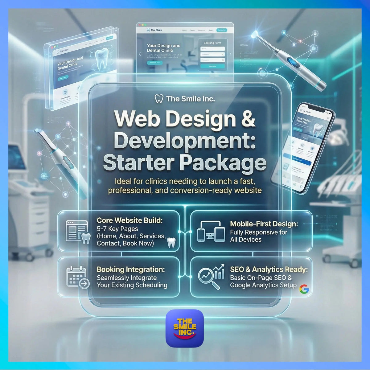 Web Design & Development Starter package – dental clinic website