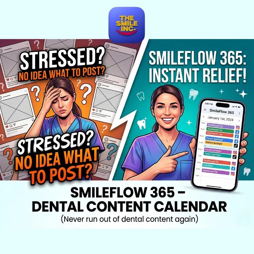 Dental Content Calendar, 365 Days Social Media Plan (Digital Download) The Smile Inc.