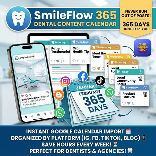 Dental Content Calendar, 365 Days Social Media Plan (Digital Download) The Smile Inc.