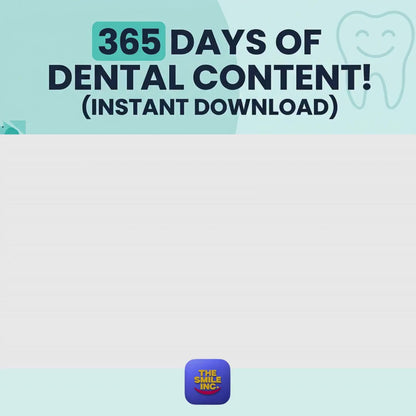 Dental Content Calendar, 365 Days Social Media Plan (Digital Download)